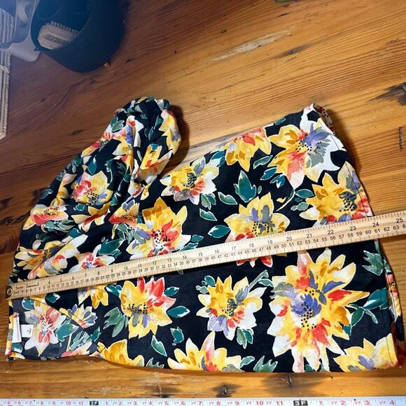 All Over Floral Puff Sleeve Blouse SZ X Sunflower Top Romantic Garden Vacation - Picture 9 of 9